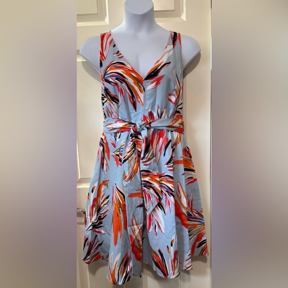 Colorful Lane Bryant Patterned Dress with Belt
